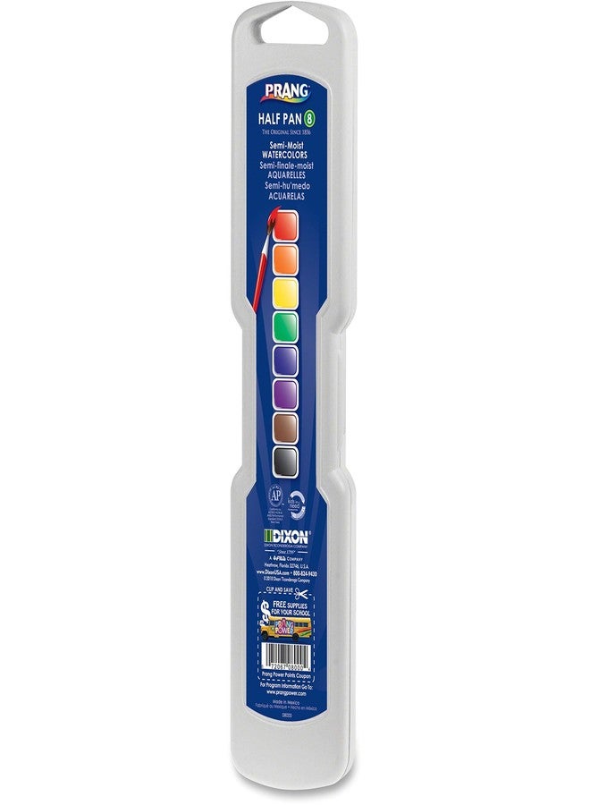 PRANG Half Pan Watercolor Paint Set with Brush and Lid, 8 Assorted Colors / 2 Pack - Image 2